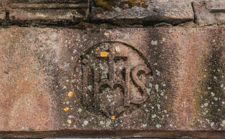Colonial Catholic church wall architecture detail in Cuzco Peru. Carved in stone by hand.