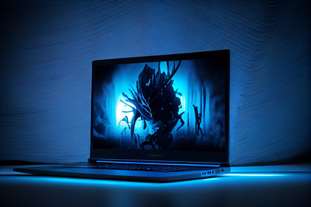 Conception of a hacked laptop with a ransonwareの素材