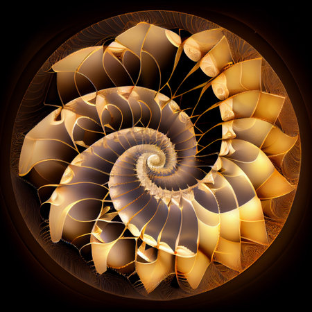 Golden Fractal Fibonacci mandalaの写真素材