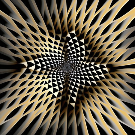 Colorful illustration of a fractal mandala in modern styleの素材