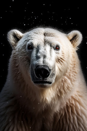 Male Polar Bear large detail of face in focus with great detailの素材