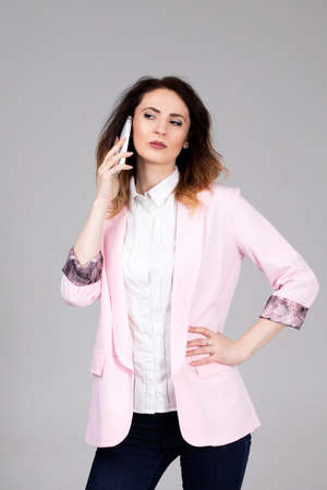 girl talking on the phoneの写真素材