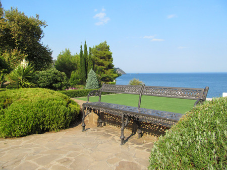 Bench in the parkの写真素材