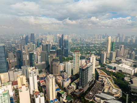 Modern office buildings and condominiums in Makati City. Metro Manila, Philippines.