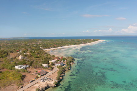 Bantayan Island with tourist destination. Beaches with white sands and corals reefs. Cebu,...