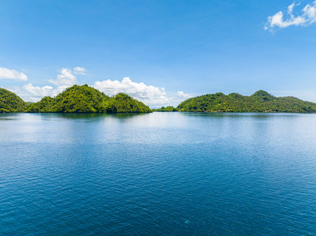 Seascape. Tropical sea water texture reflections like paradise summer vacation. Mindanao,...
