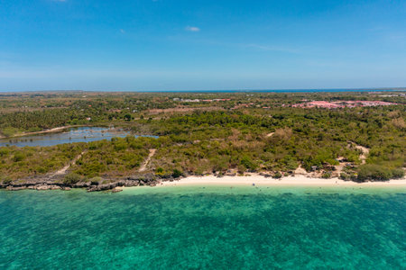Beaches in Bantayan Island. White sands and clear turquoise waters with corals. Cebu, Philippines. Sandira Beach.の写真素材