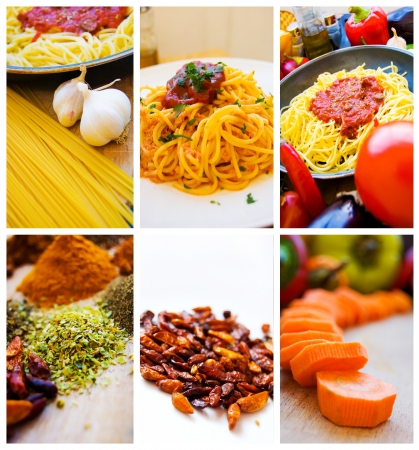 food ingredients and pastaの写真素材