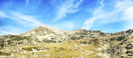 Beautiful Mountain Landscape and Lake Reflection in Carpathian Mountainsの写真素材