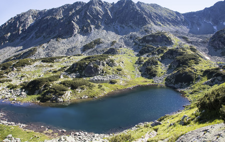 Scenic summer beautiful mountain glacial lake landscapeの写真素材