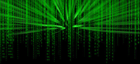 Digital data binary code technology matrix background, data flood conectivity futuristic binary code...