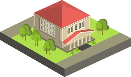 Vector illustration of isometric cityscape. custom and edit mapのイラスト素材