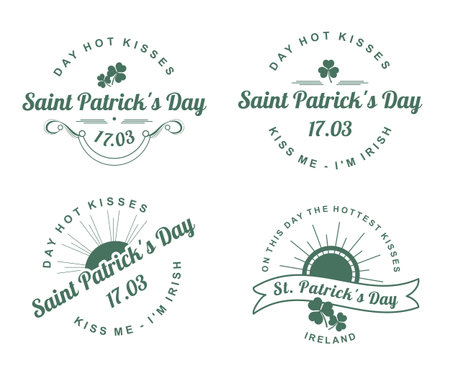 a set of several pieces Calligraphic Design Elements St. Patrick's Dayのイラスト素材