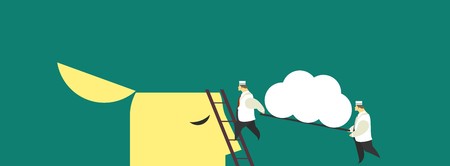 business concept in the form of little people change their brains nurses metaphor brain stemのイラスト素材