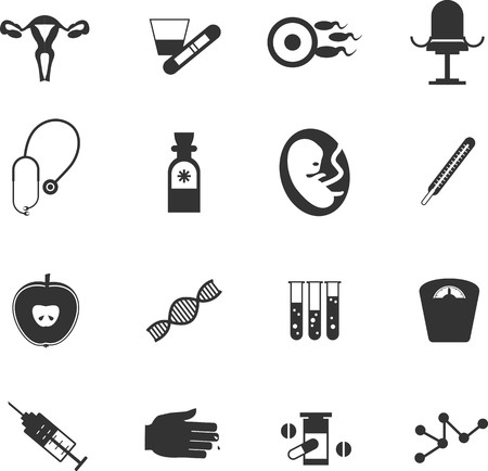 set of medical icons gynecological executed in flat styleのイラスト素材