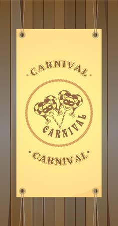 Carnival flyer on a wooden background flyer size of Euro flyerのイラスト素材