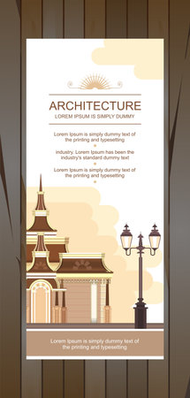construction of a park or near the gazebo lights done verechny city, in retro style in two colorsのイラスト素材