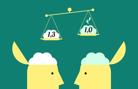 business concept of weighing the brain healthy and sick, healthy weight pounds three hundred gramsのイラスト素材