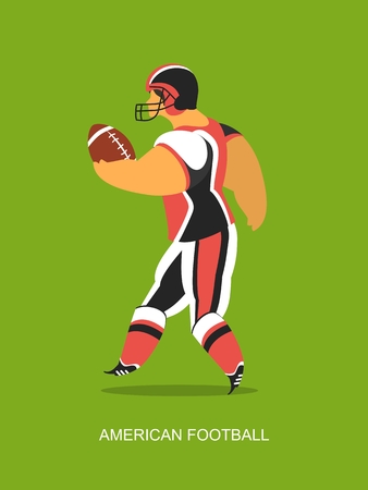 stylized character in sportswear theme American football posterのイラスト素材