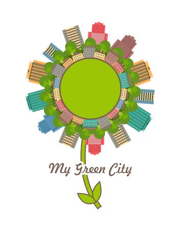 stylized emblem of the city on a white background in the flower fiormeのイラスト素材