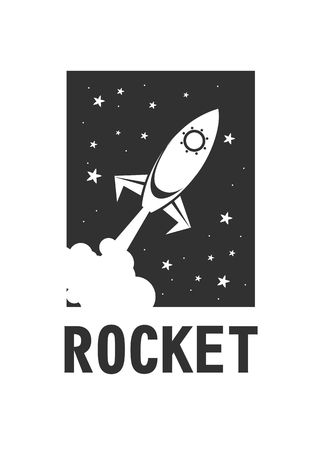vector illustration of a business start-up rocket space exploration flat style designのイラスト素材