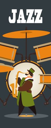 Abstract jazz band, Jazz music party invitation design vector illustrationのイラスト素材