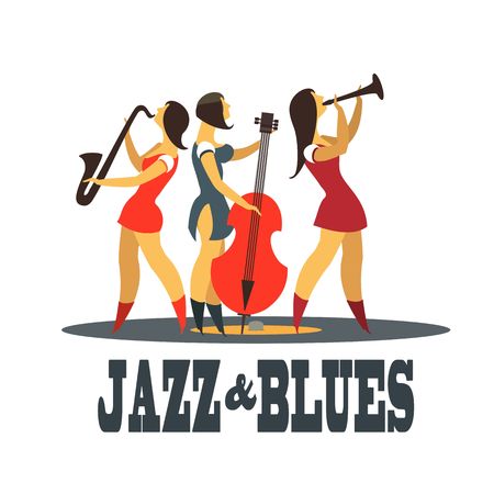 Abstract jazz band, Jazz music party invitation design vector illustrationのイラスト素材