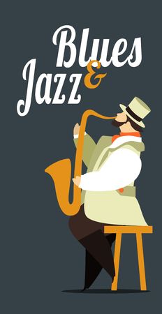 Abstract jazz band, Jazz music party invitation design vector illustrationのイラスト素材