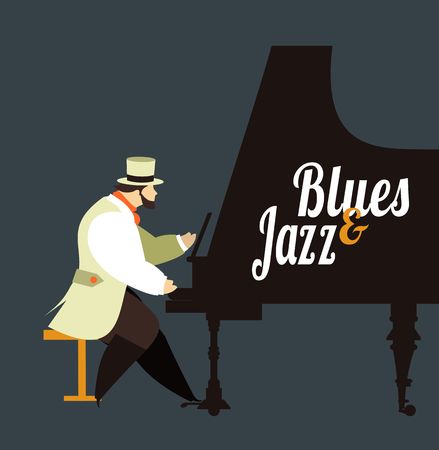 Abstract jazz band, Jazz music party invitation design vector illustrationのイラスト素材