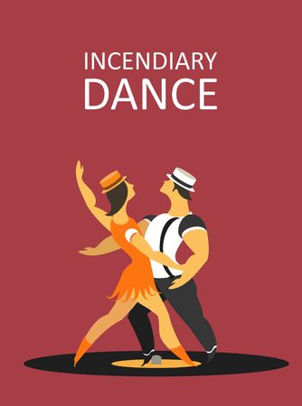 Abstract poster dances movement, vector illustration stylized charactersのイラスト素材