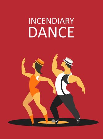 Abstract poster dances movement, vector illustration stylized charactersのイラスト素材