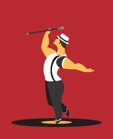 Abstract poster dances movement, vector illustration stylized charactersのイラスト素材