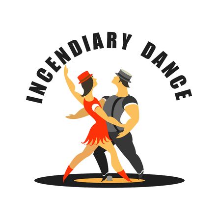 Abstract poster dances movement, vector illustration stylized charactersのイラスト素材