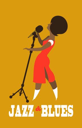 Abstract jazz band, Jazz music party invitation design vector illustrationのイラスト素材