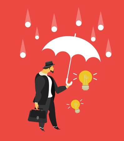 vector illustration stylized businessman character in different situations Businessのイラスト素材