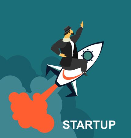 vector illustration stylized businessman character in different situations Businessのイラスト素材