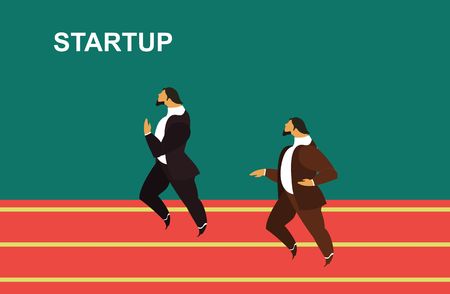 vector illustration stylized businessman character in different situations Businessのイラスト素材