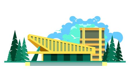 vector illustration building of a sports complex on a white backgroundのイラスト素材