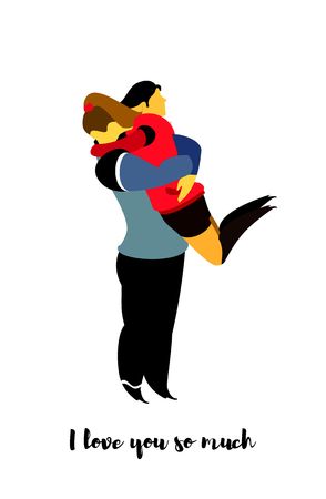 vector illustration on white background couple in love in different situations, love it. on a white backgroundのイラスト素材