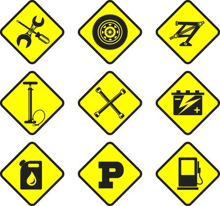 set of nine icons repair auto repairのイラスト素材