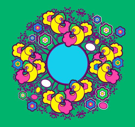 vector illustration decorative festive element for Easterのイラスト素材