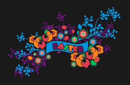 vector illustration decorative festive element for Easterのイラスト素材