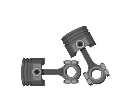 vector illustration of two automotive piston on a white backgroundのイラスト素材