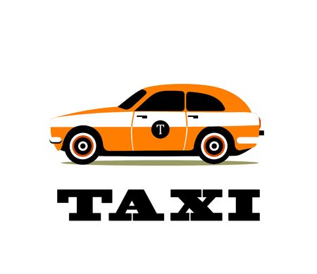 Vector illustration of urban taxi on white backgroundのイラスト素材