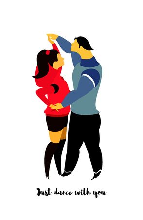 vector illustration on white background couple in love in different situations, love it. on a white backgroundのイラスト素材