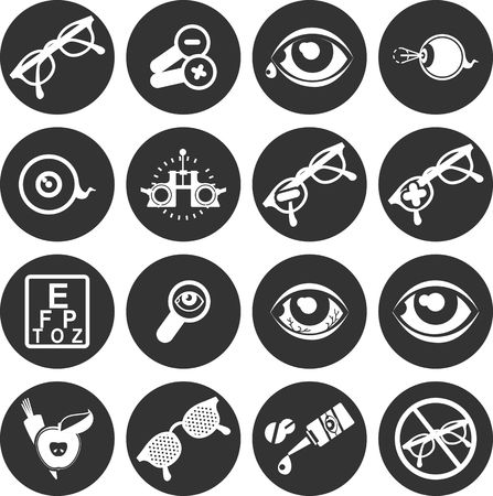 set of vector icons on the theme of care and eye health ophthalmologistのイラスト素材