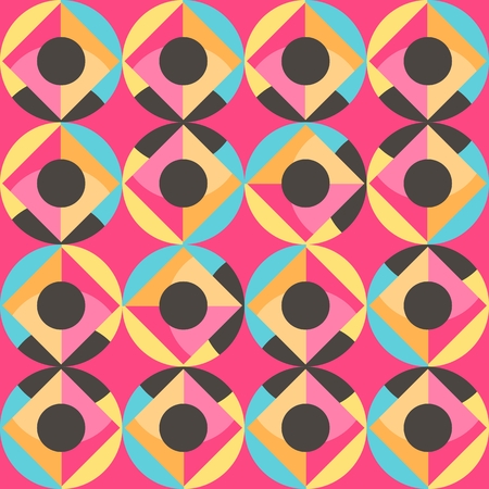 Seamless geometric patternvector illustration seamless geometric pattern in pop art colorsのイラスト素材