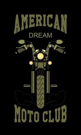 vector motorcycle club emblem retro bike with wingsのイラスト素材