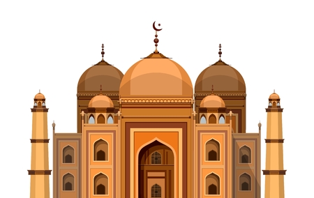 vector illustration architecture Muslim mosque on a white backgroundのイラスト素材