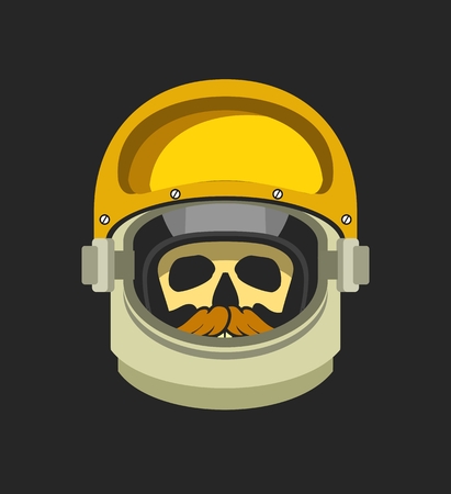 vector illustration poster space helmet with a skullのイラスト素材